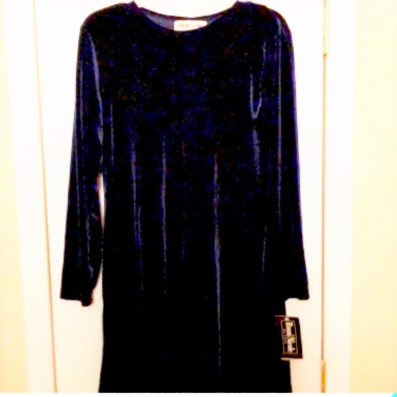 Dress womens new sizes 6, 8 or 10 navy Ronni Nicole by Ouida polyester velour - Picture 1 of 3